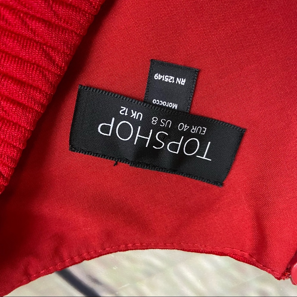4/$25 Topshop red fit and flare sleeveless dress - Picture 8 of 11